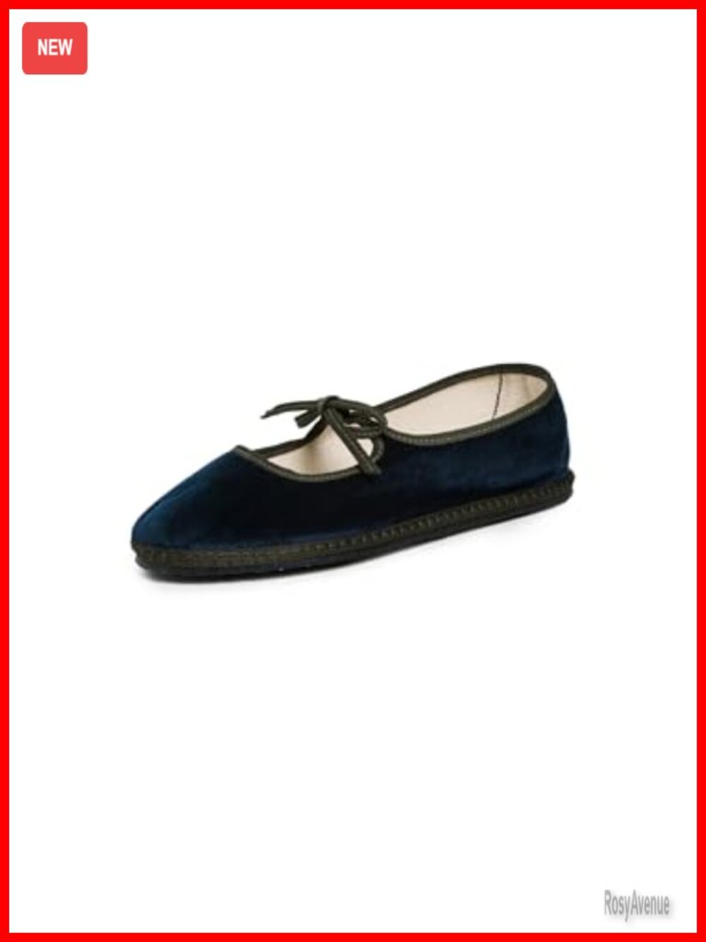 Velvet Mary Jane Flats Round Toe Grosgrain Trim Casual Comfort